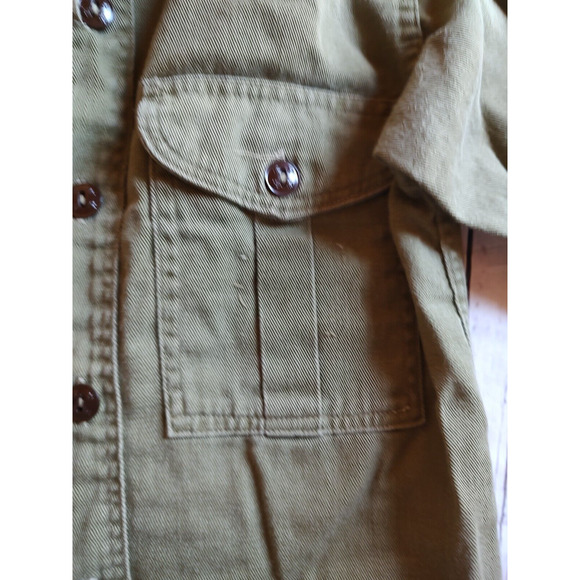 Vintage Boy Scouts of America Official Shirt Sanforized Neck Olive Green READ #2 - Picture 3 of 11